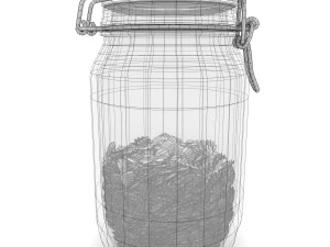 glass jar with farfalla pasta 3D Model