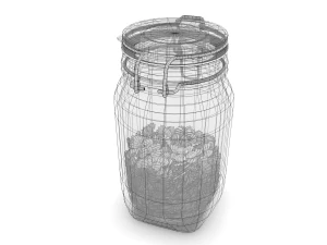 glass jar with farfalla pasta 3D Model