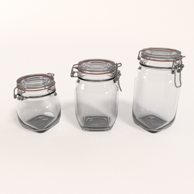 glass jar pack Modelo 3D .c4d .max .obj .3ds .fbx .stl .blend 