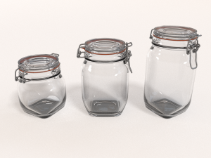 glass jar pack 3D Модель