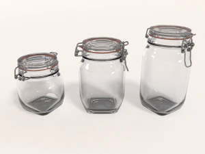 glazen pot pakket 3D Model