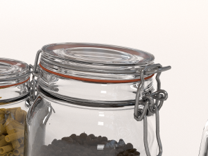 glass jar pack with fillings Model 3D