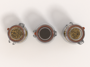 glass jar pack with fillings Model 3D