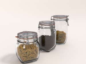glass jar pack with fillings Model 3D