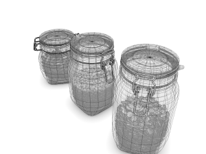 glass jar pack with fillings Model 3D