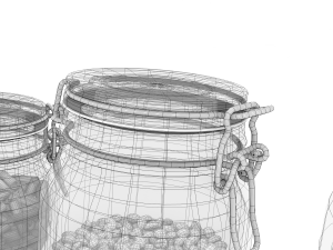 glass jar pack with fillings Model 3D