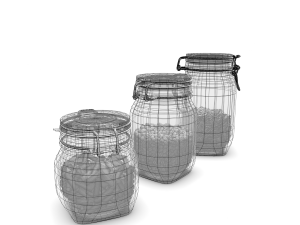 glass jar pack with fillings Model 3D