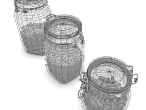 glass jar pack with fillings Model 3D