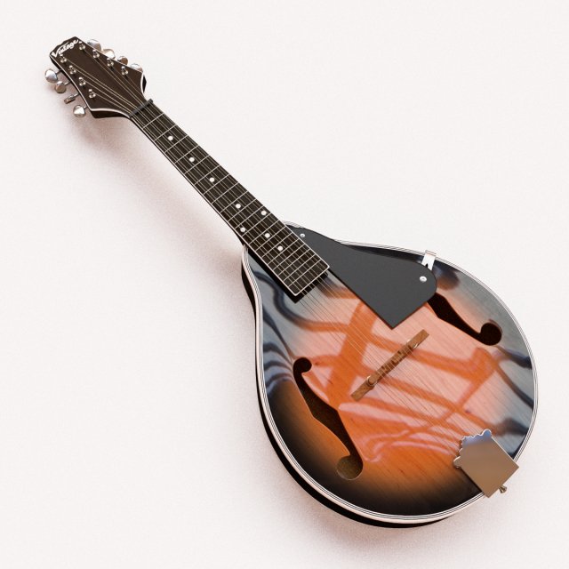 mandolin 3D 模型 .c4d .max .obj .3ds .fbx .stl .blend 