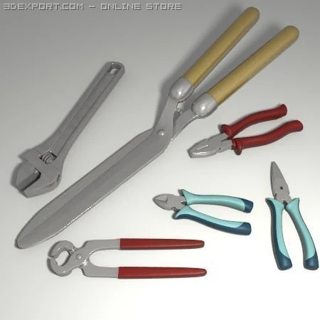 hand tools set 3D Model .c4d .max .obj .3ds .fbx .stl .blend