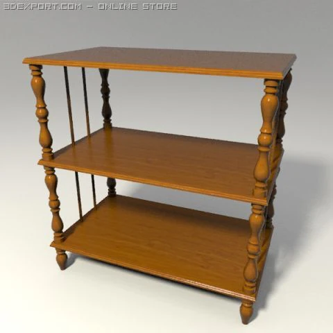wooden shelf 3D Model .c4d .max .obj .3ds .fbx .stl .blend 