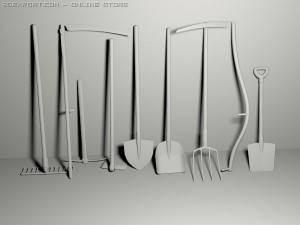 garden tools set 3Dモデル