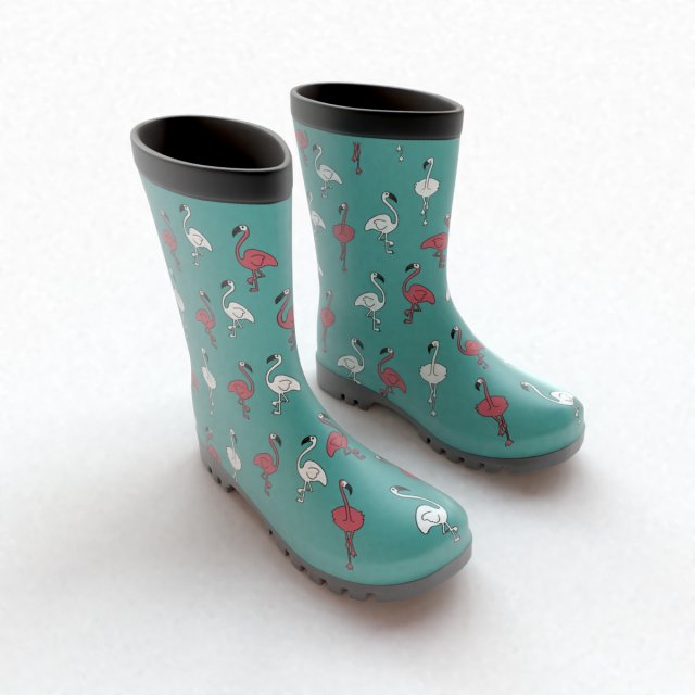 flamingo wellies 3D 模型 .c4d .max .obj .3ds .fbx .stl .blend 