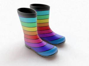 striped wellies 3D Model