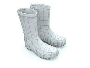 striped wellies 3D Model