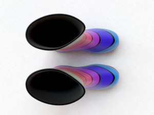 striped wellies 3D Модель