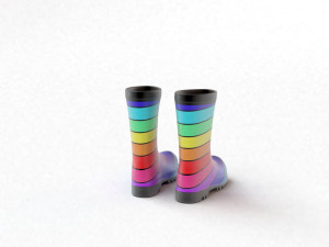 striped wellies 3D Модель