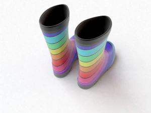striped wellies 3D Model