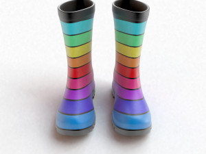striped wellies 3D Модель