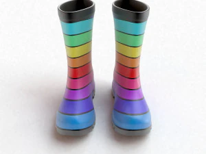 striped wellies 3D Model