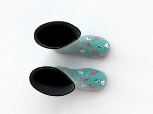 flamingo wellies with buckles Model 3D