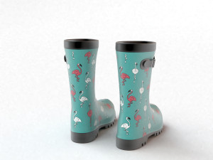 flamingo wellies with buckles Model 3D