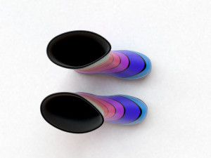striped wellies with buckles Modèle 3D