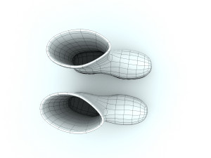 striped wellies with buckles Modèle 3D