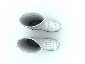 striped wellies with buckles 3D Model
