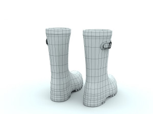 striped wellies with buckles Modèle 3D