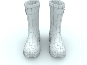 striped wellies with buckles Modèle 3D