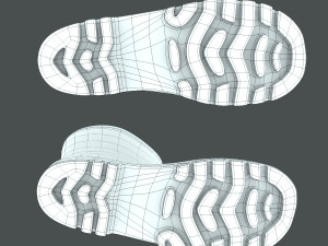 striped wellies with buckles Modèle 3D