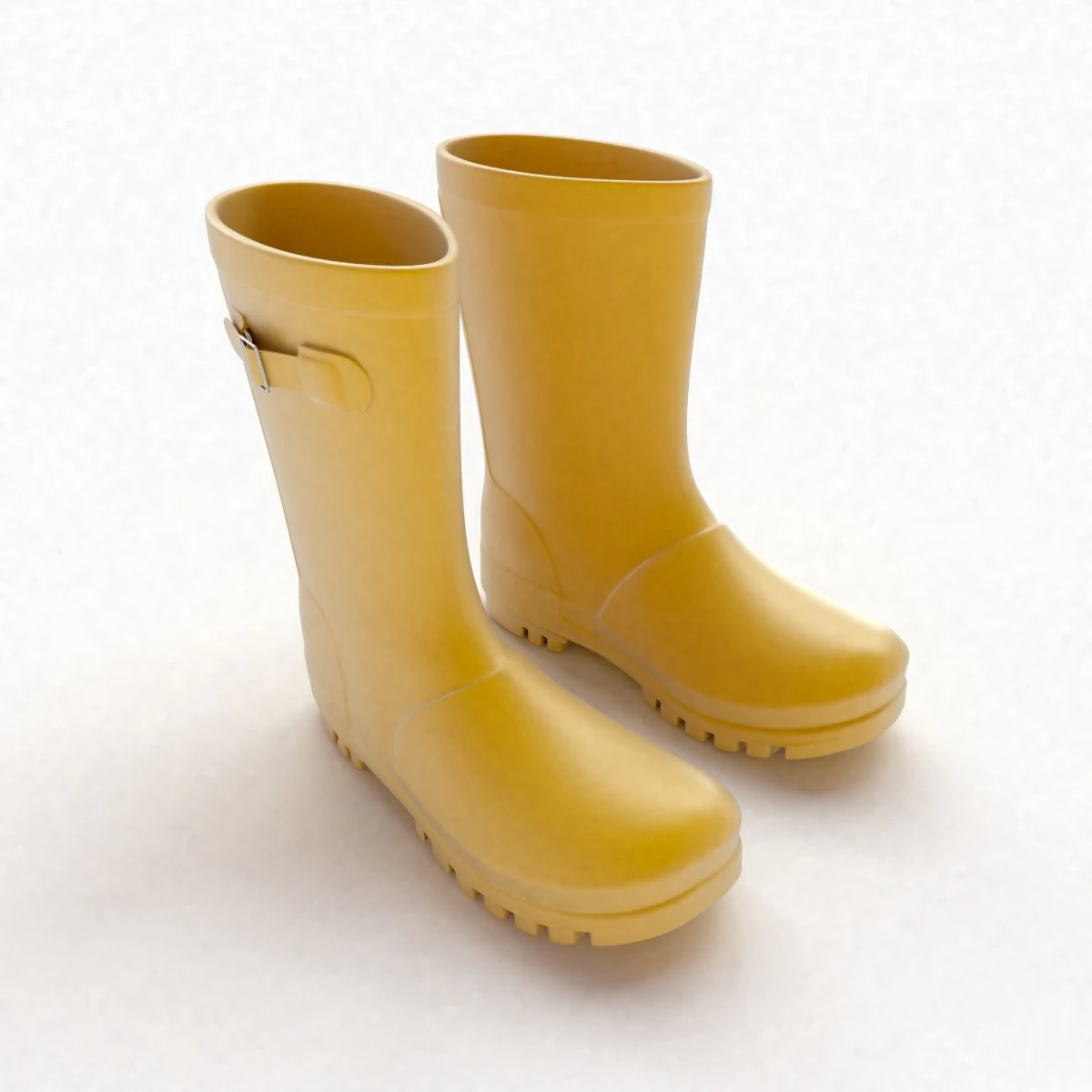 yellow wellies with buckles 3D Model .c4d .max .obj .3ds .fbx .stl .blend