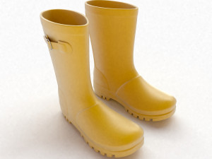 yellow wellies with buckles 3D Модель