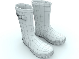 yellow wellies with buckles Modelo 3D