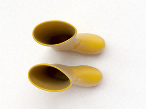 yellow wellies with buckles Modelo 3D