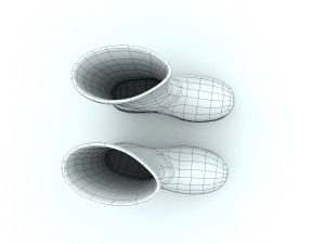 yellow wellies with buckles Modelo 3D