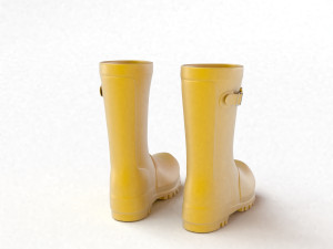 yellow wellies with buckles Modelo 3D