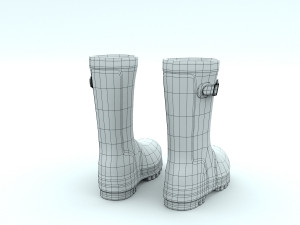 yellow wellies with buckles Modelo 3D