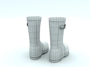 yellow wellies with buckles 3D Model