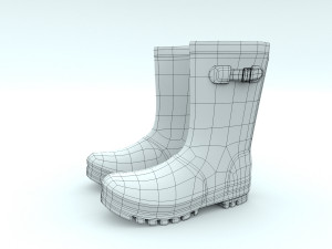yellow wellies with buckles Modelo 3D