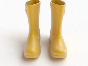 yellow wellies with buckles Modelo 3D