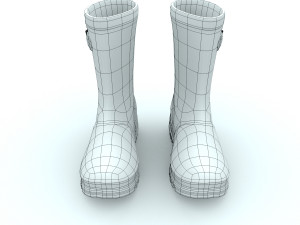 yellow wellies with buckles Modelo 3D