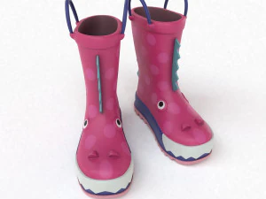 galochas infantis com textura de drag&atilde;o Modelo 3D