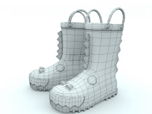 kids wellies with dragon texture Modelo 3D