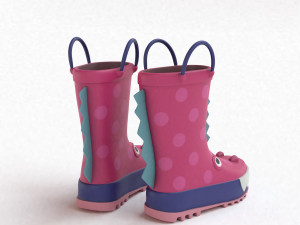 kids wellies with dragon texture Modelo 3D