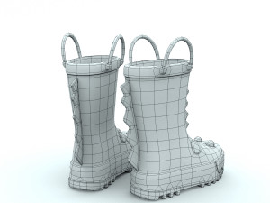 kids wellies with dragon texture Modelo 3D