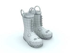 kids wellies with dragon texture Modelo 3D