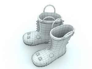 kids wellies with dragon texture Modelo 3D