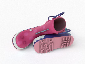 kids wellies with dragon texture Modelo 3D